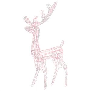 vidaXL Acrylic Reindeer Christmas Decoration 140 LEDs 120cm Warm White