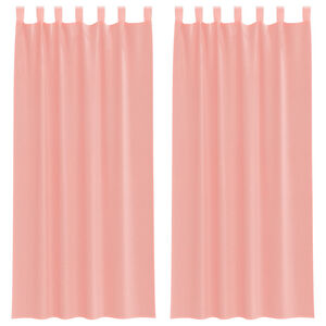 vidaXL Voile Curtains with Rod Pockets 2 pcs Pink
