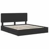 vidaXL Storage Bed with Headboard Black 200 x 200 cm Engineered Wood