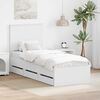vidaXL Bed Frame with Drawer White 75 x 190 cm Engineer Wood