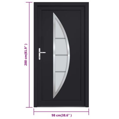 vidaXL Front Door Anthracite 98x200 cm PVC