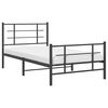 vidaXL Metal Bed Frame without Mattress with Footboard Black 100x190cm