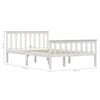 vidaXL Bed Frame without Mattress White Solid Pinewood 120x200 cm