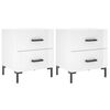 vidaXL Bedside Cabinets 2 pcs High Gloss White 40x35x47.5 cm