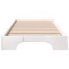 vidaXL Floor Bed Frame with Storage White 100 x 220 cm Solid pine wood