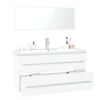 vidaXL Bathroom Furniture Set High Gloss White Engineered Wood