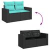 vidaXL 9 Piece Garden Sofa Set with Cushions Black Poly Rattan Acacia