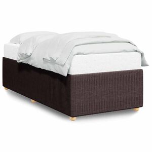 vidaXL Bed Frame without Mattress Dark Brown 90x190 cm Single Fabric