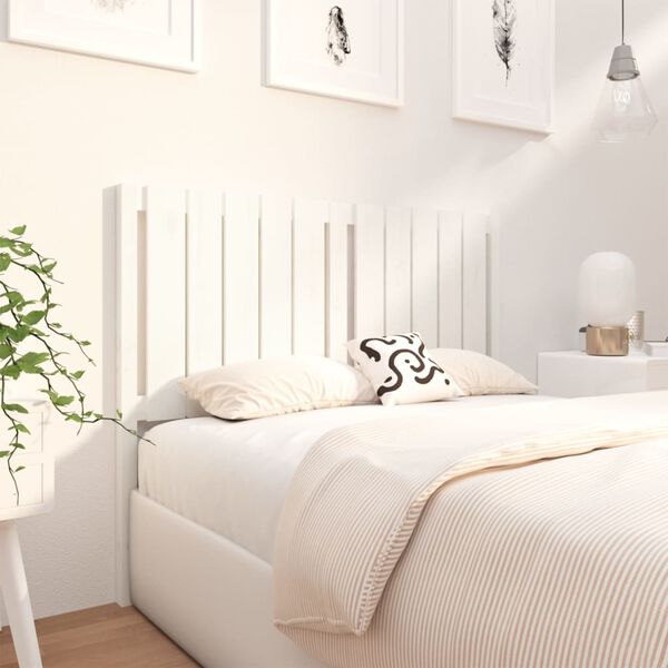 vidaXL Bed Headboard White 125.5x4x100 cm Solid Wood Pine