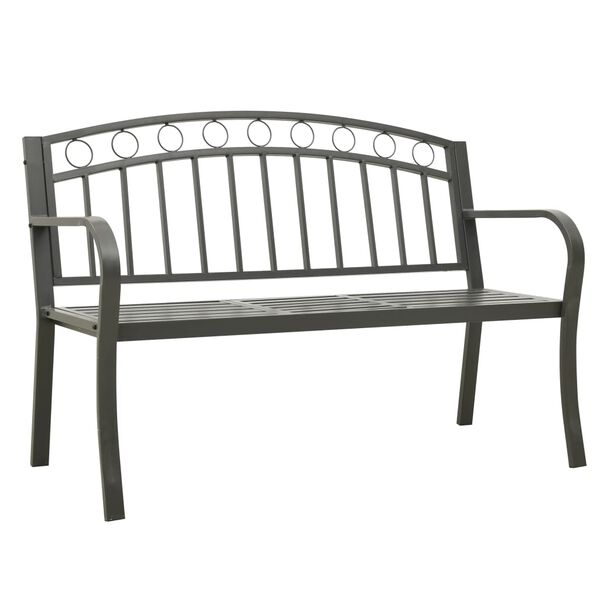 vidaXL Garden Bench with Table Grey 120 cm Steel