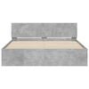 vidaXL Bed Frame with Headboard and LED Concrete Grey 150x200 cm King Size