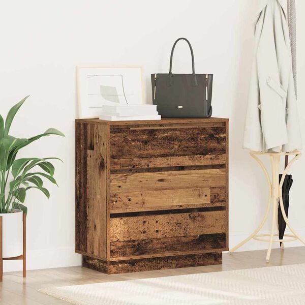vidaXL Bedside Cabinet Old Wood 71 x 34.5 x 75 cm Engineered wood