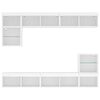 vidaXL 8 Piece TV Wall Units with LED White Engineered Wood