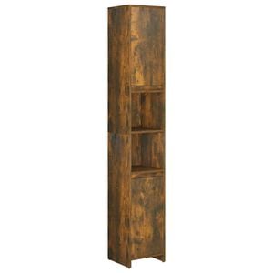 vidaXL Bathroom Cabinet Smoked Oak 30x30x183,5 cm Engineered Wood