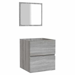 vidaXL Bathroom Cabinet with Mirror Grey Sonoma Engineered Wood