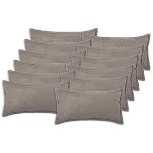 vidaXL Cushion Cover 12 pcs HOUTEN Light Grey 40 x 80 cm Boucl&eacute;