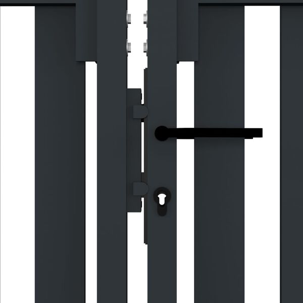 vidaXL Double Door Fence Gate Steel 300x75 cm Anthracite