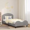 vidaXL Children's Bed Frame with Headboard Light Grey 90 x 200 cm