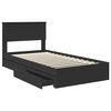 vidaXL Storage Bed with Headboard Black 100 x 200 cm Engineered Wood