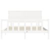 vidaXL Bed Frame without Mattress White King Size Solid Wood Pine