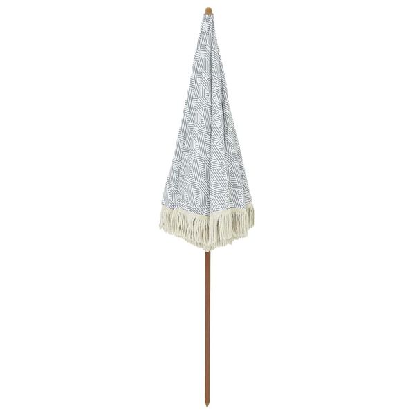 vidaXL Beach Parasol Grey and White 160 x 160 x 196 cm