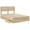 vidaXL Bed Frame with Drawer Sonoma Oak 140 x 200 cm Engineer Wood