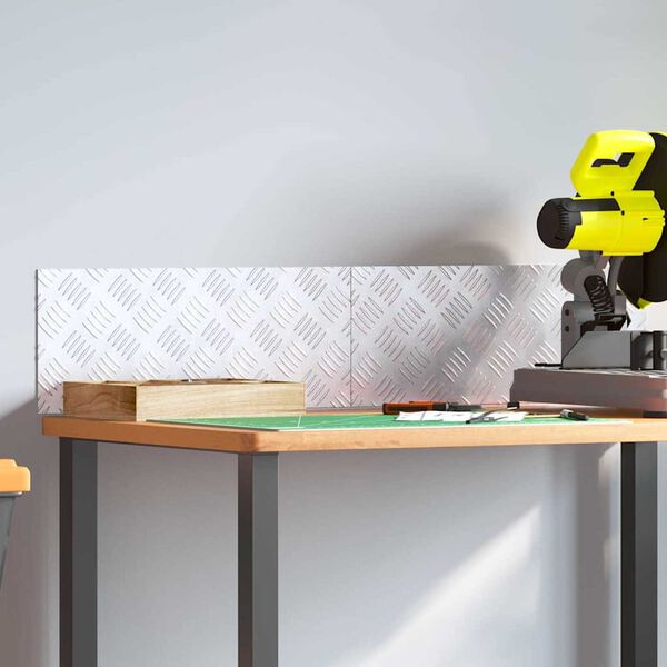 vidaXL Stair Tread Rectangular 2 pcs Silver 50 x 20 cm Aluminium