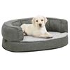 vidaXL Ergonomic Dog Bed Mattress 60x42 cm Linen Look Fleece Grey