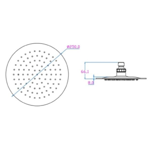 SCH&Uuml;TTE Overhead Shower TOULOUSE Stainless Steel