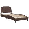 vidaXL Bed Frame without Mattress "Zadar" Brown 90x190 cm Single Faux Leather