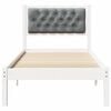 vidaXL Bed Frame with Headboard Light Grey 90 x 190 cm Solid Pine Wood