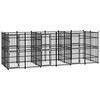 vidaXL Outdoor Dog Kennel Steel 11.06 m²