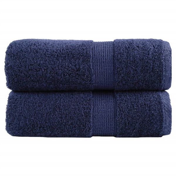 vidaXL Premium Guest Towels "SOLUND" 2 pcs Navy Blue 30x50 cm 600 gsm