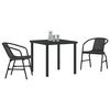 vidaXL Garden Dining Set 3 pcs Black Powder-Coated Steel