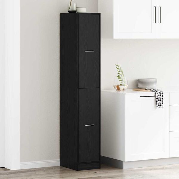 vidaXL Apothecary Cabinet Black oak 30 x 41 x 174.5 cm Engineered wood