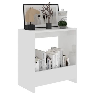 vidaXL Side Table High Gloss White 50x26x50 cm Engineered Wood