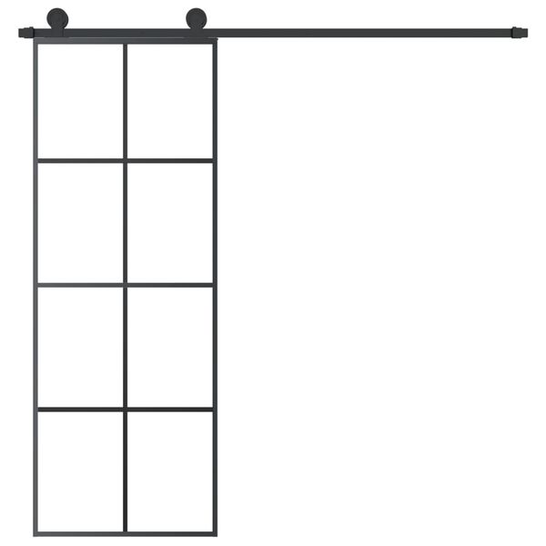 vidaXL Sliding Door with Hardware Set 76x205 cm ESG Glass&Aluminium