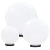 vidaXL Bowl Lamp | Set of 3 | White | PMMA (polymethyl methacrylate)