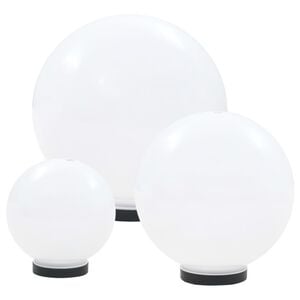 vidaXL LED Bowl Lamp Set 3 Pieces Spherical 20/30/40 cm PMMA