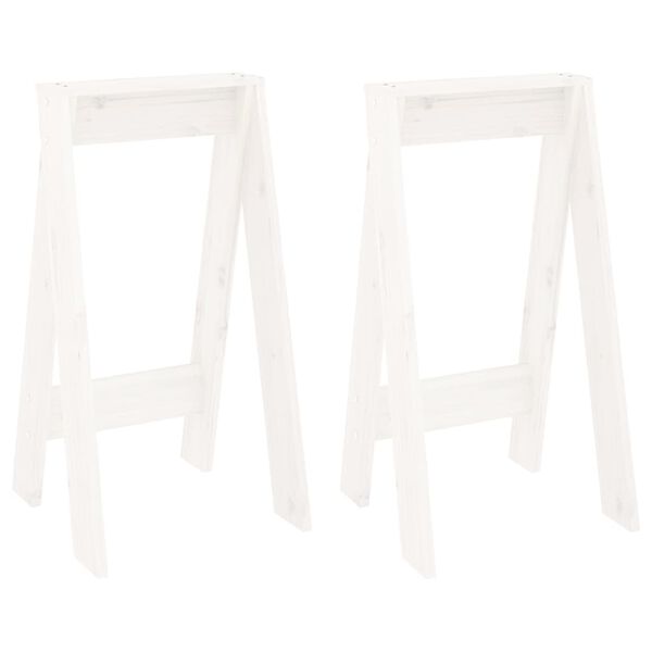 vidaXL Stools 2 pcs White 40x40x75 cm Solid Wood Pine