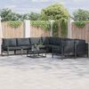 vidaXL Garden Sofa Set with Cushion 9 pcs Anthracite Steel