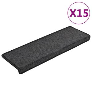 vidaXL Stair Mats 15 pcs 65x21x4 cm Anthracite Rectangular Edge