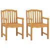 vidaXL Garden Chair 2 pcs Natural 58 x 60 x 93 cm Solid Teak Wood