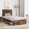 vidaXL Bed Frame with Headboard Smoked Oak 90 x 190 cm Engineered Wood