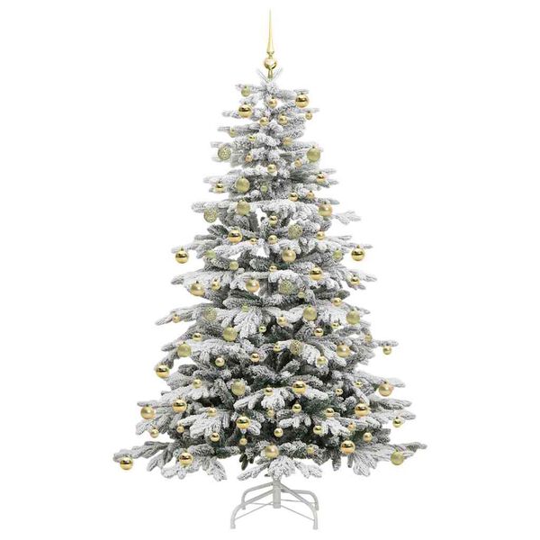 vidaXL Artificial Hinged Christmas Tree White 210 cm PE and PVC