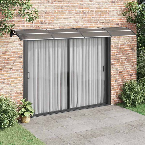 vidaXL Door Canopy Black 400x100 cm Polycarbonate
