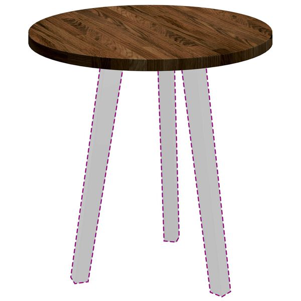 vidaXL Table Top Light Brown &Oslash; 50 x 2.5 cm Solid Oak Wood