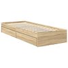 vidaXL Storage Bed with Drawer Sonoma Oak 120 x 190 cm Engineered Wood