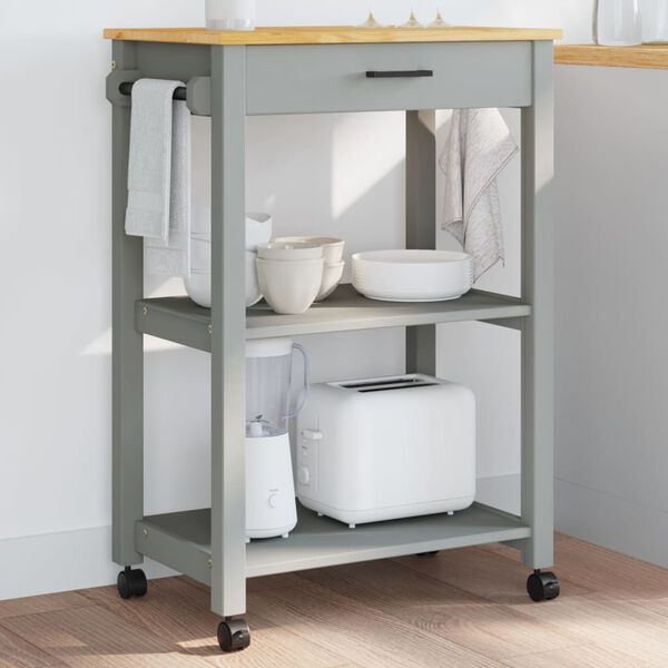 vidaXL Kitchen Trolley MONZA 60x40x88.5 cm Solid Wood Pine