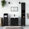 vidaXL 3 Piece Bathroom Cabinet Set Black Engineered Wood